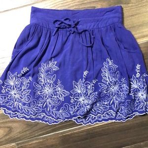 Purple Floral Skirt